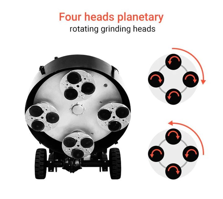 32" SELF PROPELLED PLANETARY CONCRETE GRINDER ( 4 Heads ) - Hightech-Grinding Canada